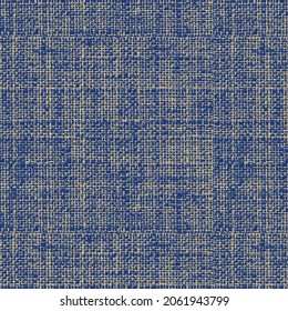 Dark Navy Blue Color Fabric Texture Pattern Design. Linen Textures. Fabric Canvas Overlay. Old Paper Background. Plaid Check Patten In Dark Navy And Blue