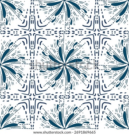 A dark navy firework-inspired pattern that blooms like flowers in the night sky. This elegant geometric motif adds depth and sophistication — perfect for wallpapers, fabric prints, or festive statione