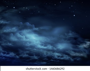 Dark Night Sky With Stars