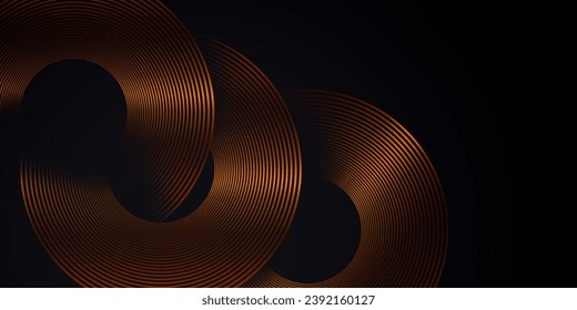 Dark orange abstract background with orange gradient geometric shape..Modern shiny orange circle lines pattern. Minimal geometric design. Futuristic concept  - Powered by Shutterstock