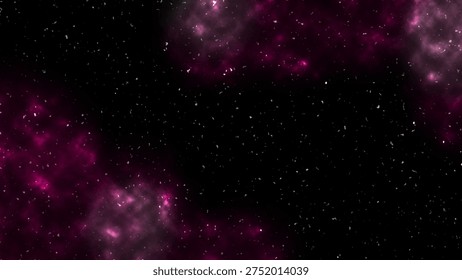 Dark pink celestial formations emerging from the corners of space.
