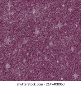 Dark Pink Glitter Background With Bright Stars For Printing, Scrapbooking, Craft Paper And Backdrops