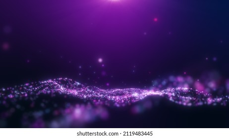 Dunkelrosa, violetter Staubpartikel, Lichteffekt.