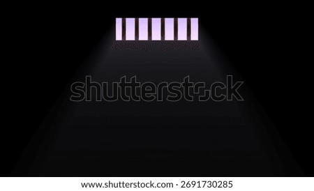 Dark Prison Cell With Light Shining Through Bars