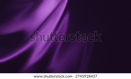 Dark purple abstract background with rough texture and neon light wave lines. Elegant purple gradient with noise effects and dynamic light leaks.
