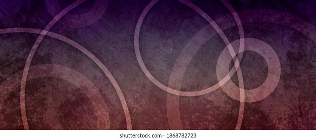 Dark Purple And Pink Abstract Background With Texture And White Circle Shapes In Modern Art Pattern, Grunge Texture And Painted Geometric Circles And Rings In Artsy Design Background