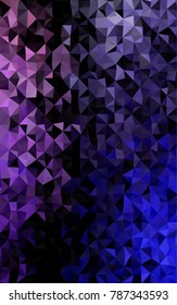 Dark Purple vertical blurry triangle pattern. Triangular geometric sample with gradient.  The polygonal design can be used for your web site.