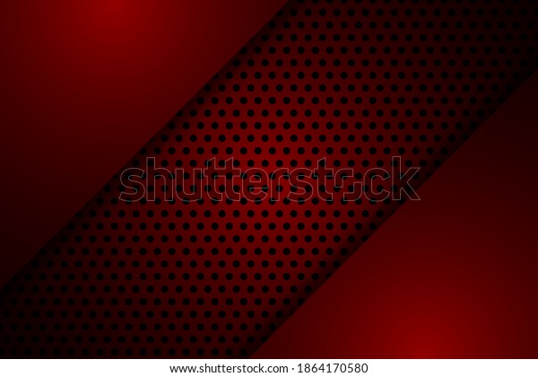 Dark red background of modern technology. Dark red
shapes on a carbon
grid.