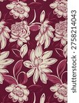 dark red colour design with upper flower.