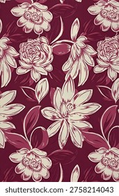 dark red colour design with upper flower.