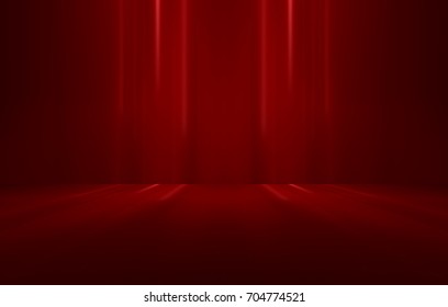 Dark red empty room studio gradient used for background and display your product