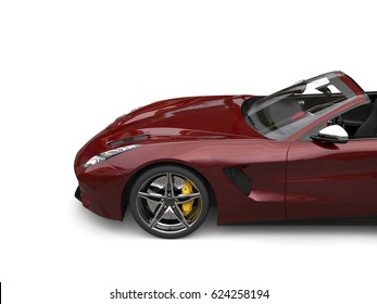 Dark Red Modern Sports Car - Top Down Cut Shot - 3D Illustration