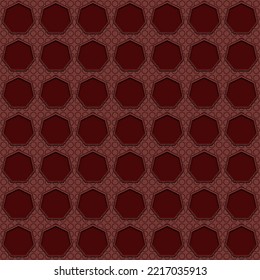 Dark Red Nano Suit Textile Seamless Texture With Heptagon Polygon Structures For Fabric Reinforcement