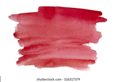 Dark Red Watercolor Background Hand Painted On White 