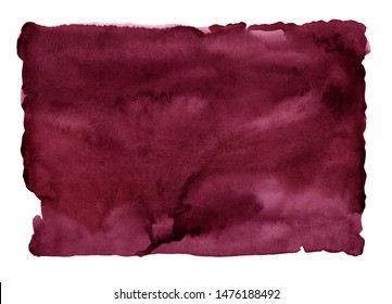 Dark Red Watercolor Stain, Burgundy Background