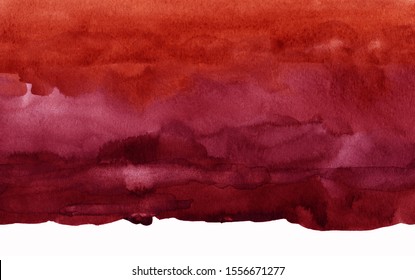 Dark Red Watercolor Stain, Burgundy Background