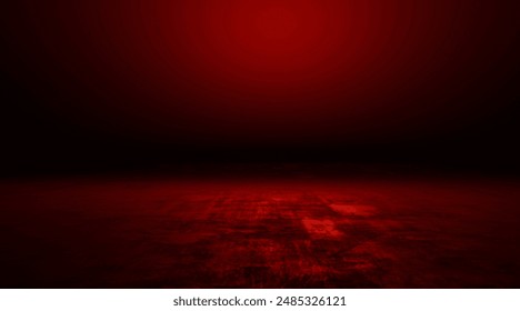 Dark Room with Red Light. Mysterious Light in the Dark. 3d rendering - Powered by Shutterstock