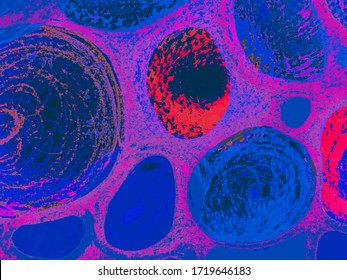 Dark Scientific Background. Live Bacteria. White Molecule Electron Microscope. Stem Cell Microscopic. Turquoise Corona Virus. Immunity System.  - Powered by Shutterstock