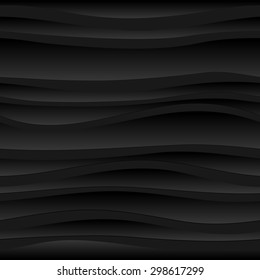 Black Seamless Texture Wavy Background Interior Stock Vector (Royalty ...