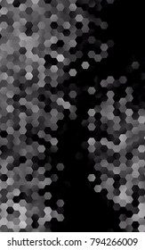 Dark Silver, Gray vertical polygonal illustration, which consist of hexagons. Hexagonal pattern for your business design. Geometric background in Origami style with gradient. 