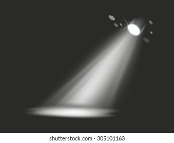 Dark Stage With A Single Spot As Light Source