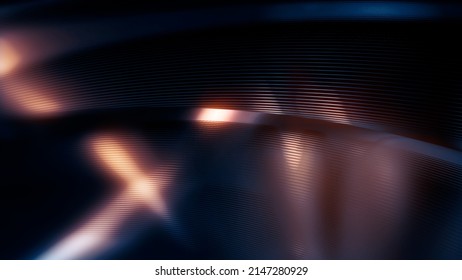 Dark teal blue backdrop and orange light    digital shifting lines art    abstract 3D rendering