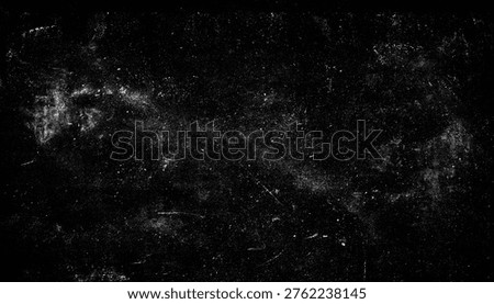 A dark, textured grunge background with subtle scratches and speckles creates vintage, distressed effect