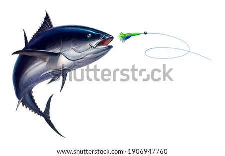 Similar – Image, Stock Photo Fish (salmon) jumps out of the water