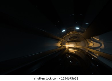 Dark tunnel and light at the end  3d rendering  Computer digital drawing 