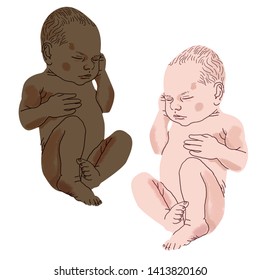 a dark and white baby - Powered by Shutterstock