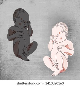 a dark and white baby - Powered by Shutterstock