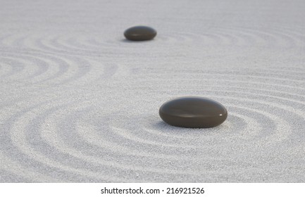 Dark Zen Stones On White Sand Stock Illustration 216921526 | Shutterstock