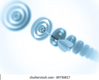 Dart hitting the target