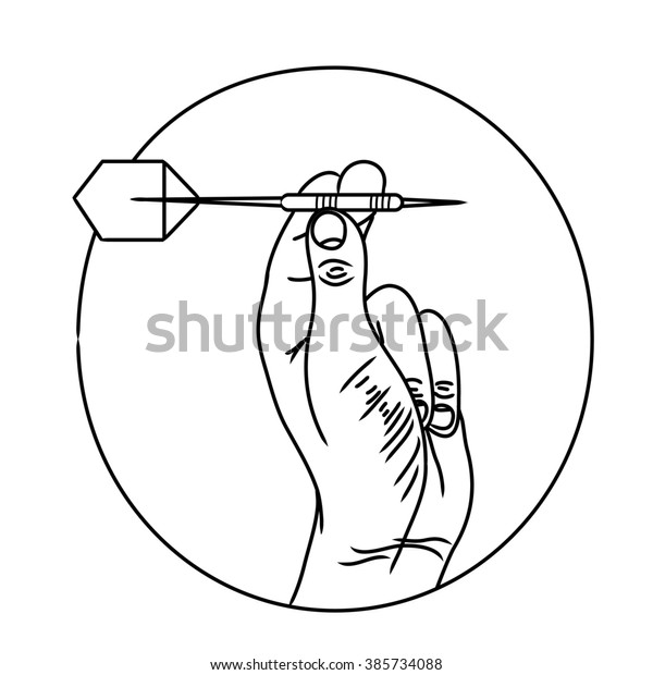 Dart Players Hand Throwing Dart Arrow Stock Illustration 385734088