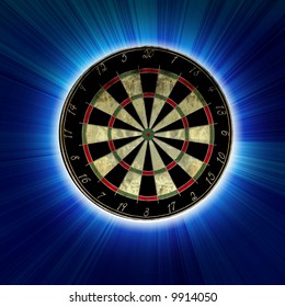 Darts Board On Light Blue Background Stock Illustration