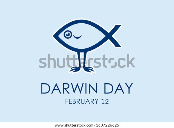 Darwin Day Illustration Fish Legs Icon Stock Illustration