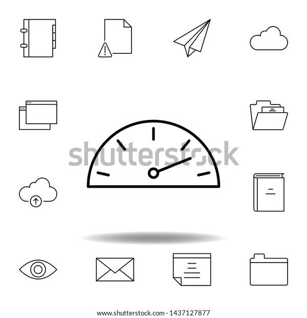 dash gauge speed outline icon. Detailed set of unigrid\
multimedia illustrations icons. Can be used for web, logo, mobile\
app, UI, UX