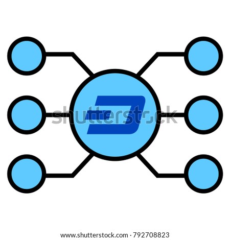 Dashcoin Masternode Links flat raster pictograph. An isolated icon on a white background. Stock photo © 