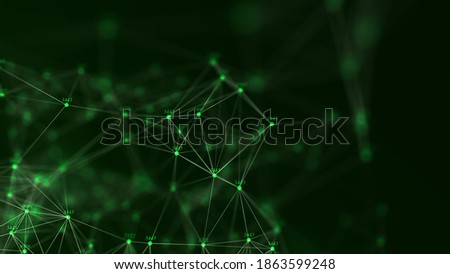 Data analysis concept. Abstract digital blue background. Big data visualization. Wave consisting of glowing particles. 3d rendering.