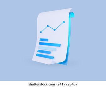 Data analysis documents 3d illustration