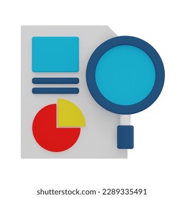 data analytics 3d render icon illustration, digital marketing
