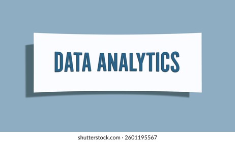 Data Analytics. A card isolated on blue background.