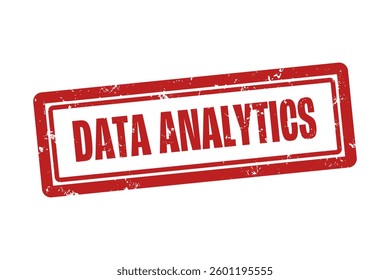 Data Analytics. A red stamp isolated on white background.