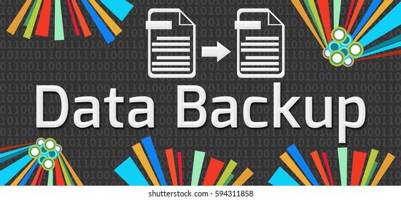Data Backup Dark Colorful Elements 