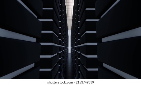 Data Center Goods Distribution Warehouse Digital Communication Information Technology Network Connection Structure Modern Cyberspace Innovation 3d Render