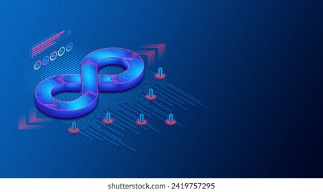 Data as Code and Infrastructure as Code Concept - Practice of Managing and Processing Data with the Same Methodologies and Rigor as Software Code - 3D Illustration