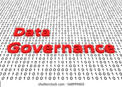 Data Governance In The Form Of Binary Code, 3D Illustration