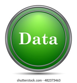 Data icon. Internet button on white background.