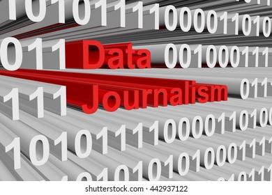 Data Journalism In The Form Of Binary Code, 3D Illustration