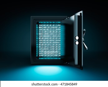 Data Kept Inside The Safe Box - 3D Rendering